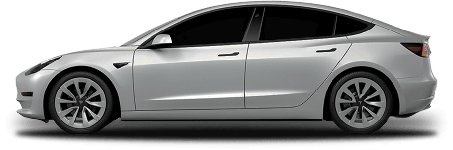Side profile of a silver sedan illustrating 5 percent window tint with the darkest option highlighted above the vehicle among several tint percentages. The deep tint significantly increases privacy and reduces sunlight during professional window tint installations at Inch X Inch in Sarasota Florida located at 640 Apex Rd Sarasota FL.